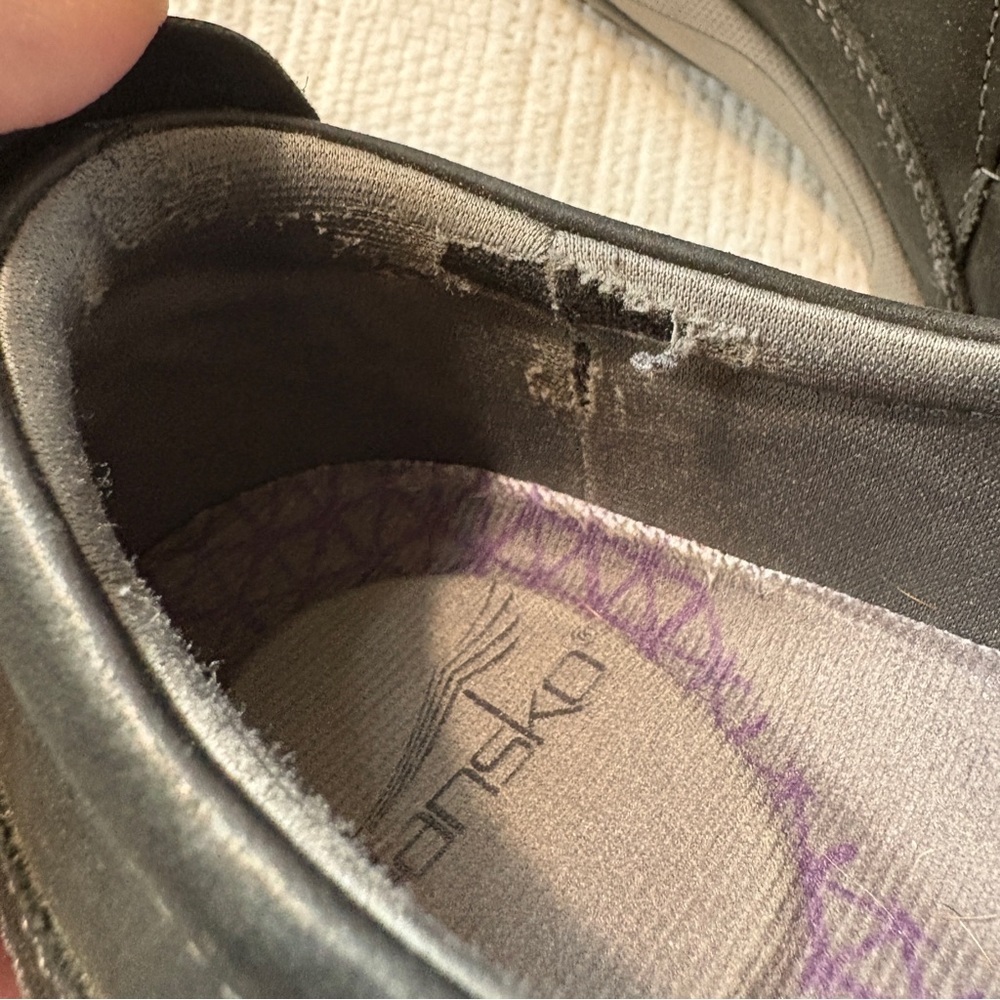 Dansko Women's Patti Black Suede Leather Enclosed Clog Size 38 (7.5-8) - Picture 11 of 12